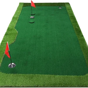 Golf Putting Simulator Mat Durable Soft Natural Grass Feel for Indoor Outdoor Training